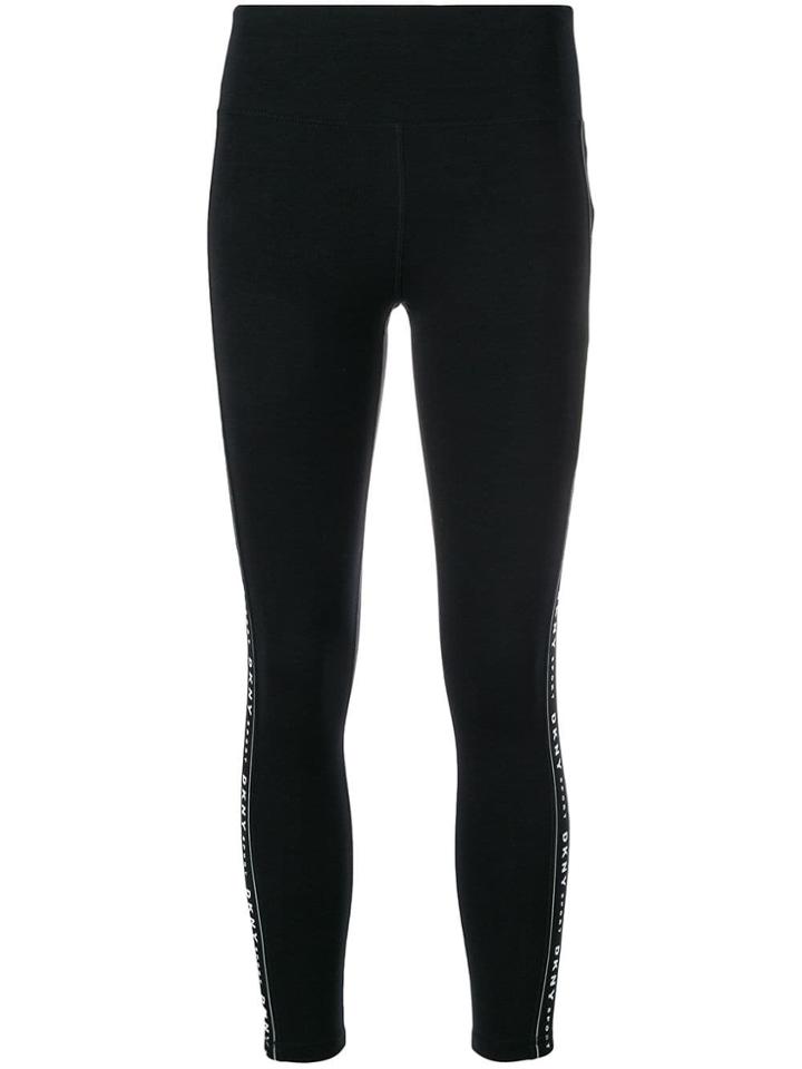 Dkny Logo Stripe Leggings - Black