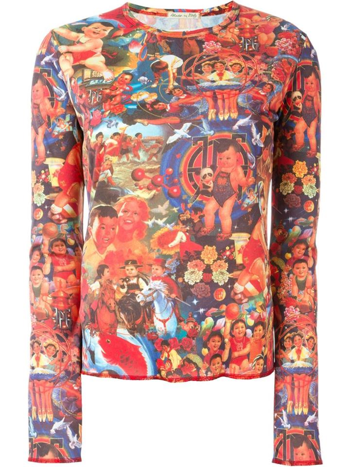 Jean Paul Gaultier Vintage Digital Print Top - Red