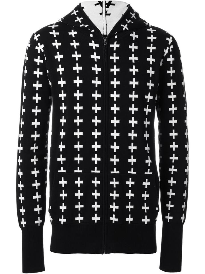Unconditional Cross Print Zip Up Hoodie