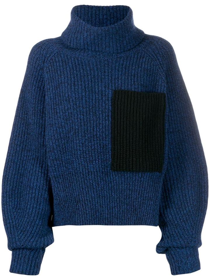 Ssheena Contrast Pocket Jumper - Blue