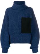 Ssheena Contrast Pocket Jumper - Blue