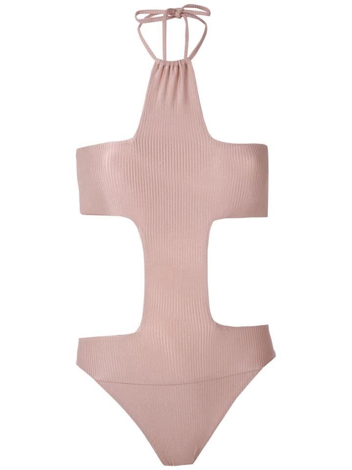 Amir Slama Cruz Cut Out Swimsuit - Gold