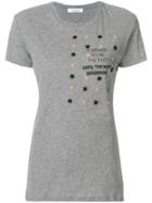 Valentino Embroidered And Printed T-shirt - Grey