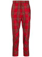 Just Cavalli Tartan Print Trousers - Red