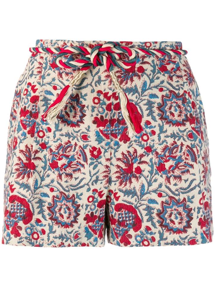 Antik Batik Floral Print Shorts - Neutrals