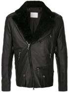 Estnation Faux-fur Trim Jacket - Black