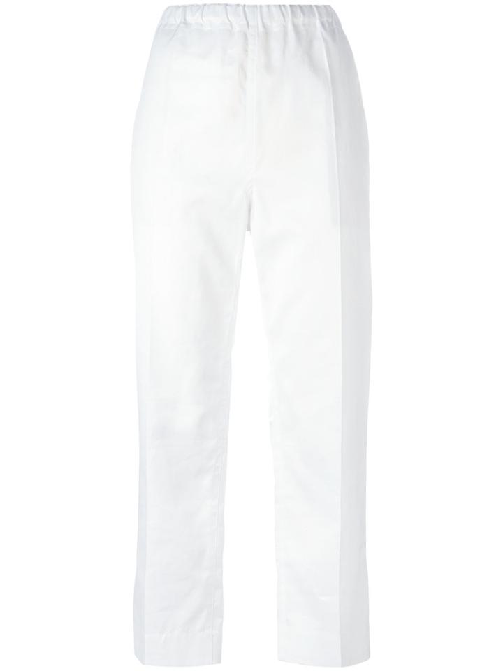 Sofie D'hoore Cropped Track Pants, Women's, Size: 40, White, Cotton