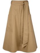Le Ciel Bleu A-line Chino Skirt, Women's, Size: 36, Nude/neutrals, Cotton