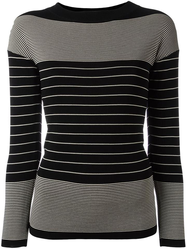 Toteme Striped Jumper, Women's, Size: Medium, Black, Nylon/rayon