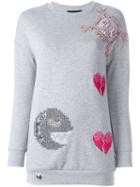 Philipp Plein Pacman Sweatshirt, Women's, Size: Xs, Grey, Cotton/polyester/brass
