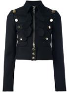 Givenchy Cropped Military Jacket, Women's, Size: 38, Black, Polyamide/viscose/wool