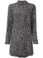 Equipment Leopard Print Tunic, Women's, Size: Medium, Black, Silk