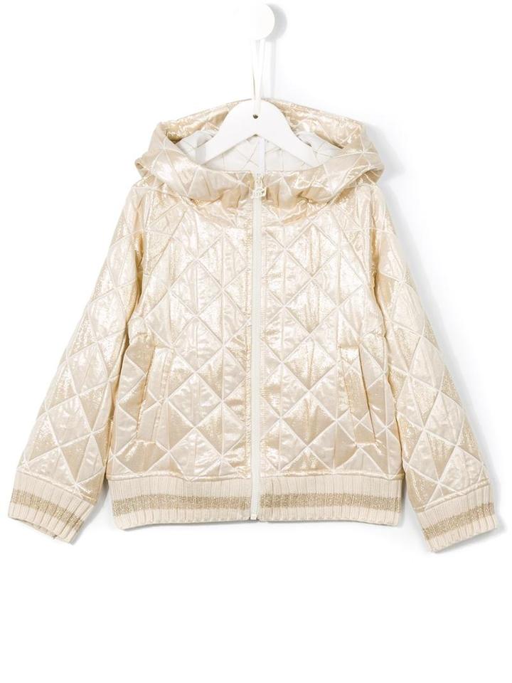 Mi Mi Sol Hooded Quilted Jacket, Girl's, Size: 12 Yrs, Grey