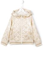 Mi Mi Sol Hooded Quilted Jacket, Girl's, Size: 12 Yrs, Grey