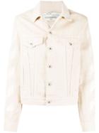 Off-white Diagonal Print Denim Jacket - Neutrals
