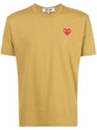 Comme Des Garçons Play Heart Application T-shirt - Yellow