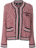 Karl Lagerfeld Applique Patch Boucle Cardigan - Red
