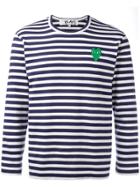 Comme Des Garçons Play Striped Sweater - Blue