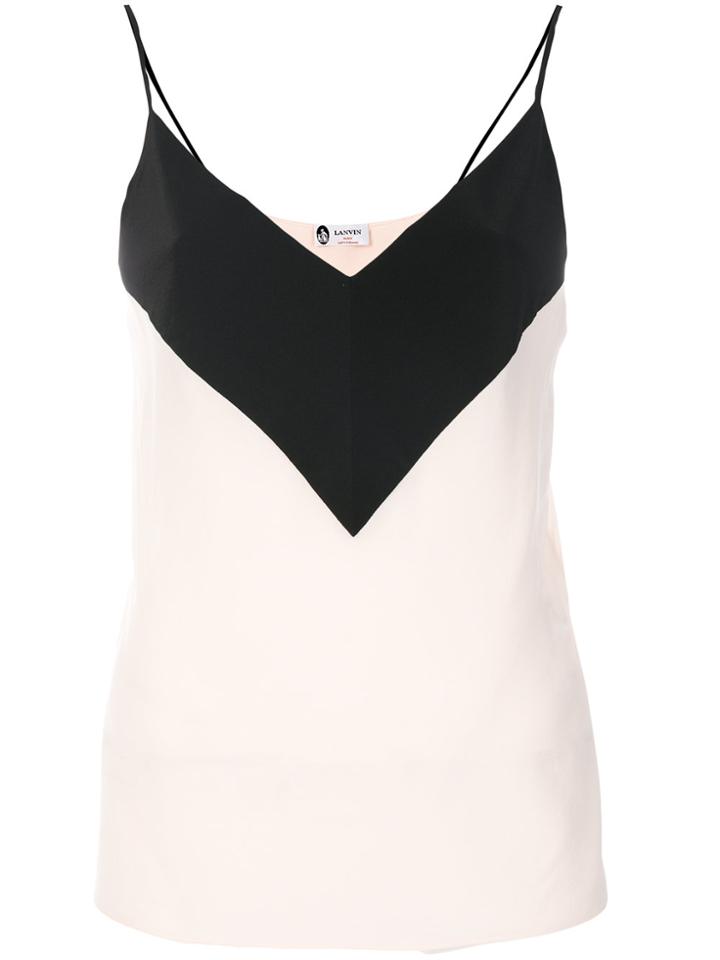 Lanvin Spaghetti Strap Top - Pink & Purple