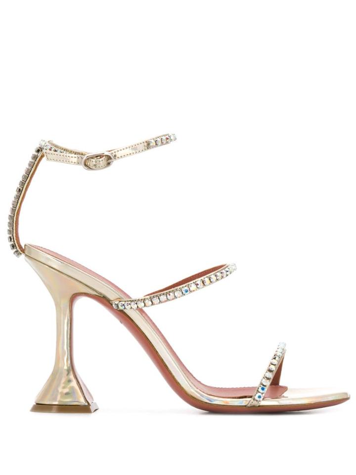 Amina Muaddi Heeled Sandal - Silver