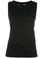 Love Moschino Heart Shaped Cut-off Tank, Women's, Size: 42, Black, Viscose/spandex/elastane