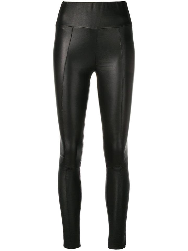 Sprwmn Pintuck Leather Leggings - Black
