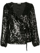 Beau Souci Sequin V-neck Top - Black