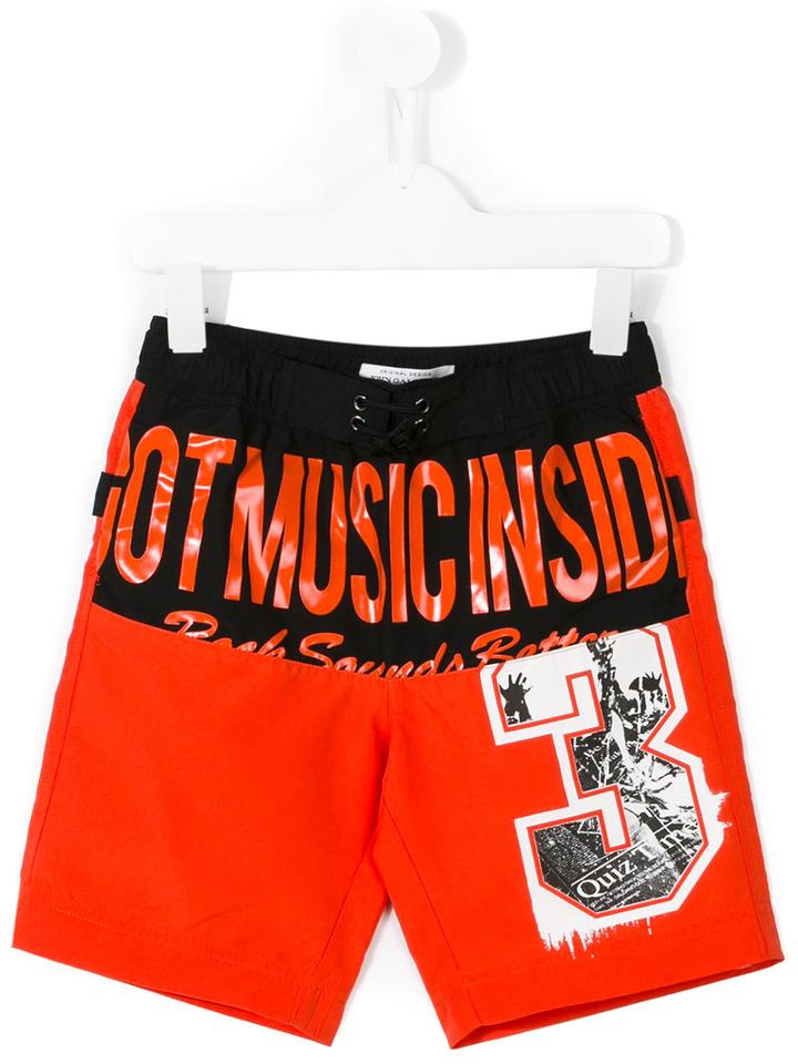 John Galliano Kids Print Swim Shorts, Boy's, Size: 10 Yrs, Red