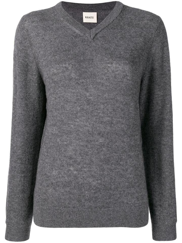 Khaite Cashmere V-neck Jumper - Grey