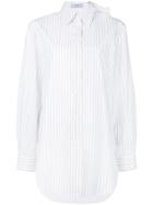 Prada Striped Bow Collar Shirt - White