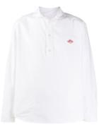 Danton Button-collar Logo Shirt - White