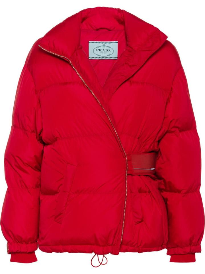 Prada Short Puffer Jacket - Red