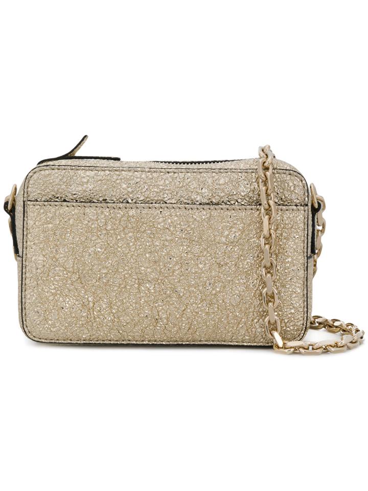 Red Valentino Foil Textured Shoulder Bag - Metallic