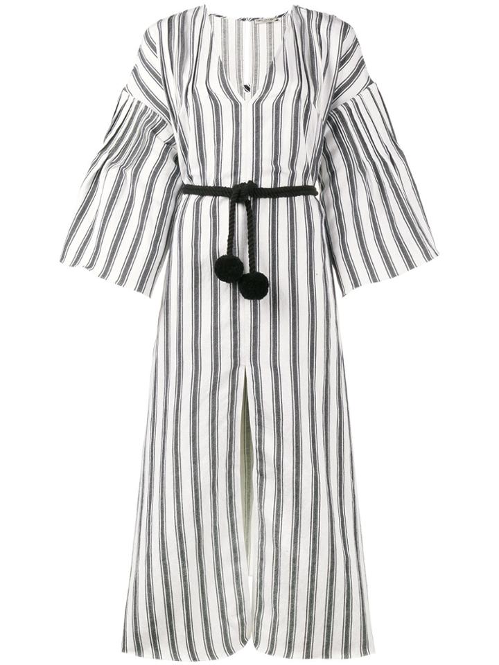 Three Graces Striped Kaftan Dress - White