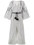 Three Graces Striped Kaftan Dress - White