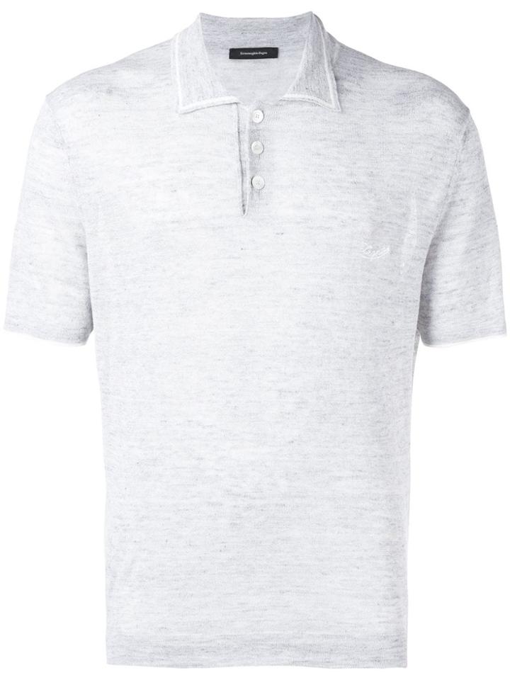 Ermenegildo Zegna Short Sleeved Polo Shirt - Grey