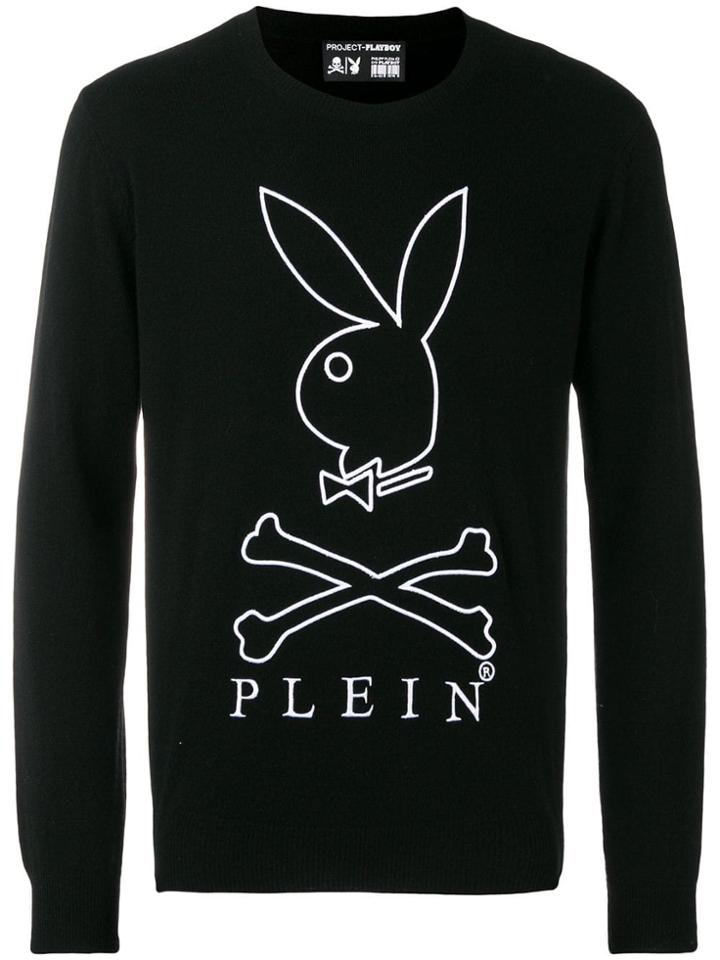 Philipp Plein X Playboy Logo Cashmere Sweatshirt - Black