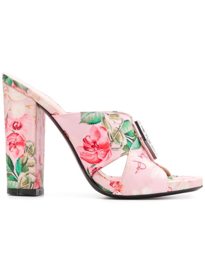 Philipp Plein Flowers Sandals - Pink