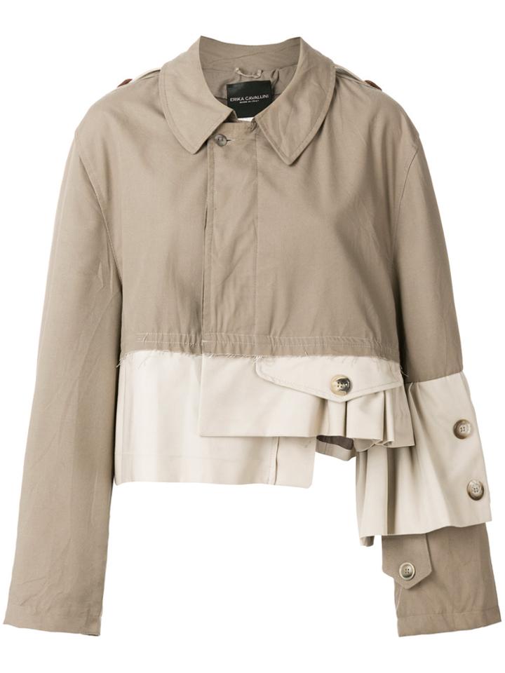 Erika Cavallini Colour Block Oversized Jacket - Nude & Neutrals
