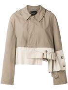 Erika Cavallini Colour Block Oversized Jacket - Nude & Neutrals