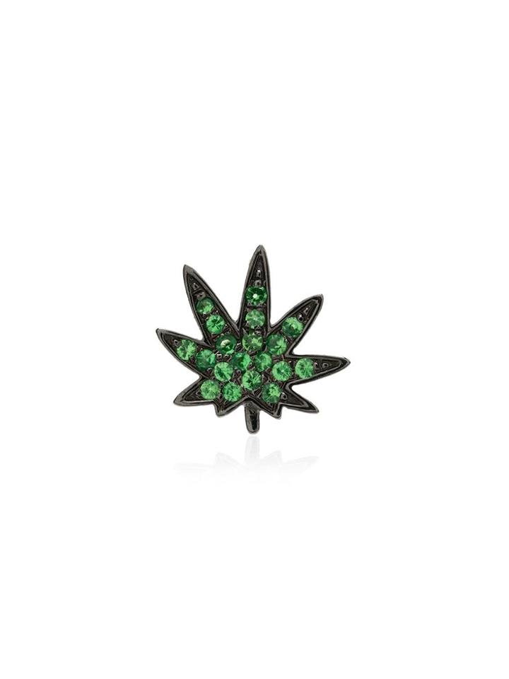 Loquet Tsavorite Hemp Leaf Charm - Green