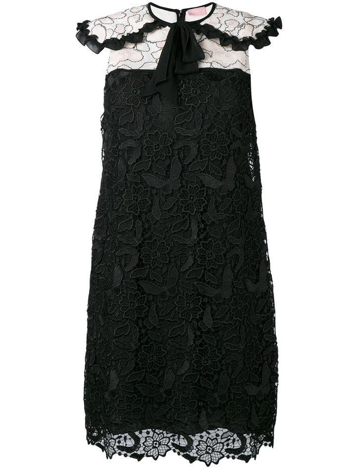 Giamba - Floral Macrame Lace Dress - Women - Cotton/polyamide/polyester/viscose - 42, Black, Cotton/polyamide/polyester/viscose