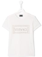 Young Versace Teen Crystal Logo T-shirt - White