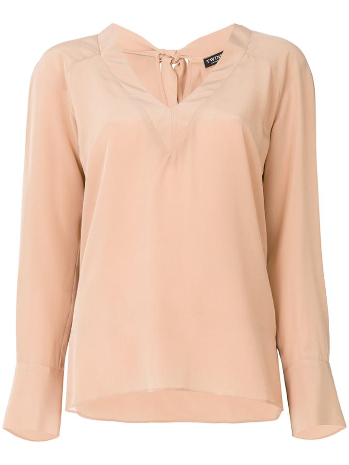 Twin-set Classic Shift Blouse - Pink & Purple