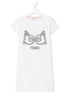 Fendi Kids Teen Logo T-shirt - White