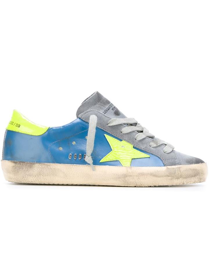 Golden Goose Deluxe Brand Super Star Sneakers, Women's, Size: 41, Blue, Leather/rubber