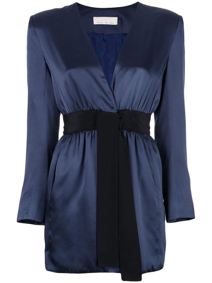 Fleur Du Mal Short Wrap-style Dress - Blue