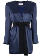 Fleur Du Mal Short Wrap-style Dress - Blue