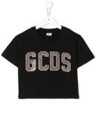 Gcds Kids Teen Logo Embellished T-shirt - Black