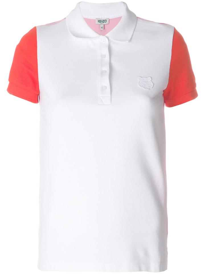 Kenzo Contrast Sleeve Polo Shirt - White